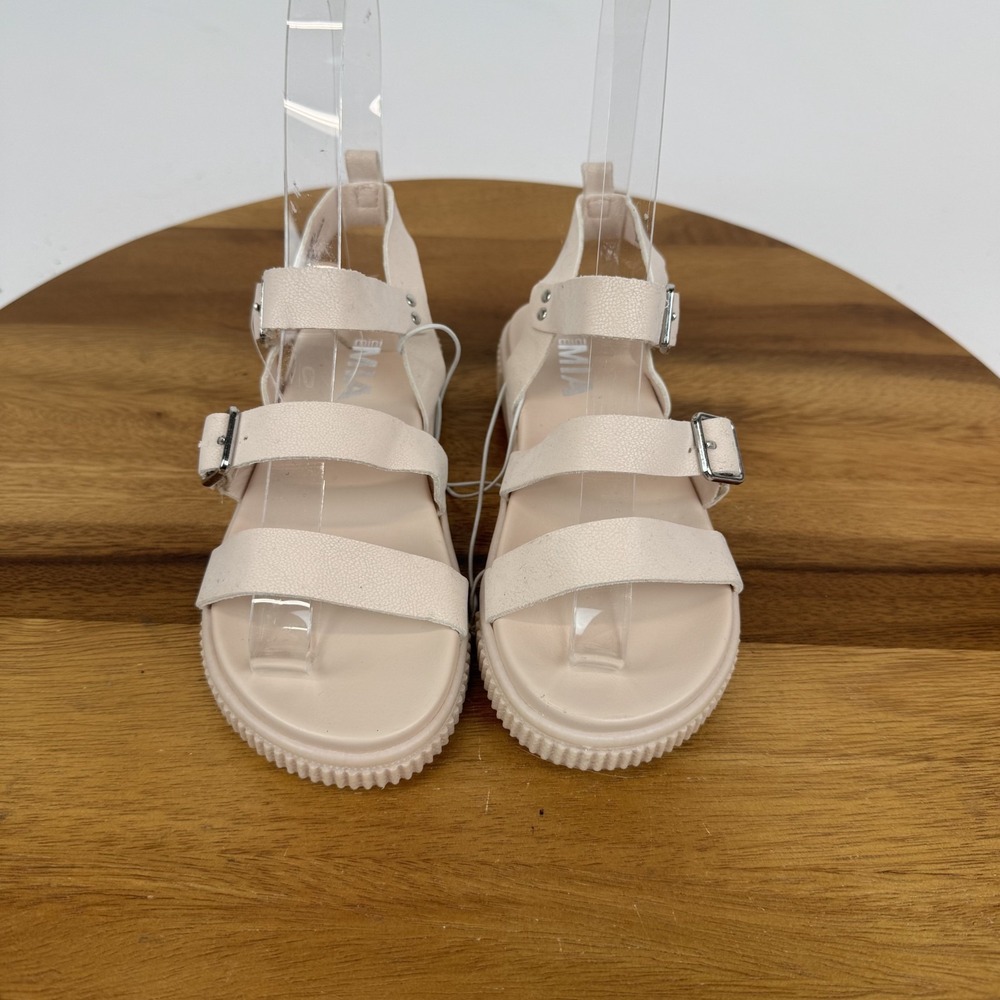 New Little Kids Mini Mia Lil Edenn Pink Strappy Platform Wedge Sandals Size 10 C